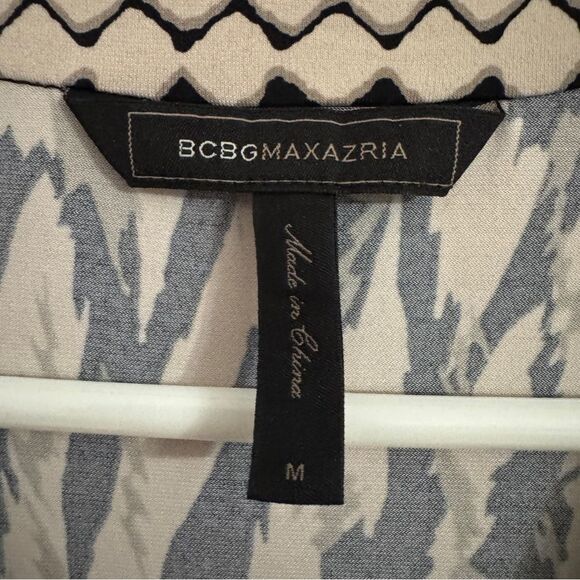 BCBGMaxazria Bridgit Tunic Mini Dress Women's MEDIUM Black Ivory Animal Print - Picture 5 of 8